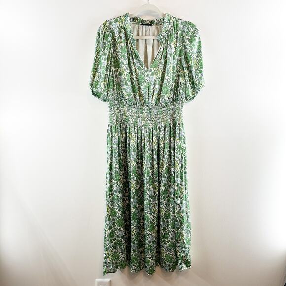 J. Crew Green Floral Midi Dress - Picture 2 of 9